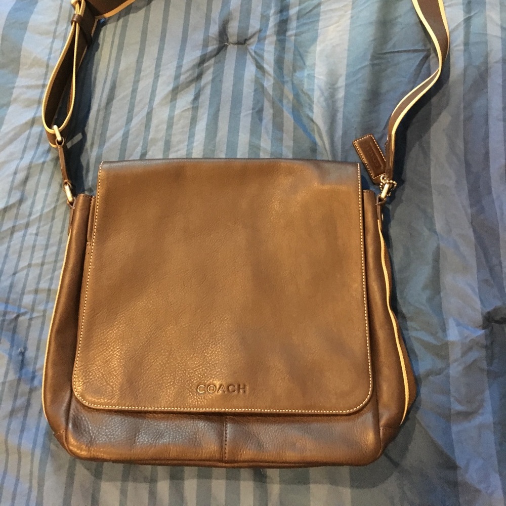 Coach “Charles” leather messenger bag